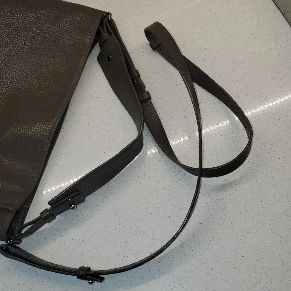 ALL SAINTS calfskin pebbled leather crossbody bag